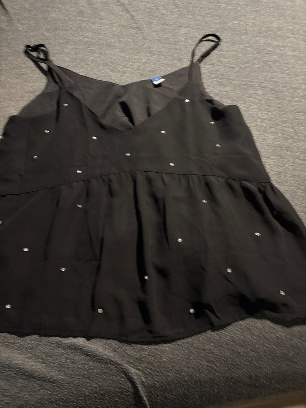 Old Navy Black Beaded Spaghetti-Strap Camisole